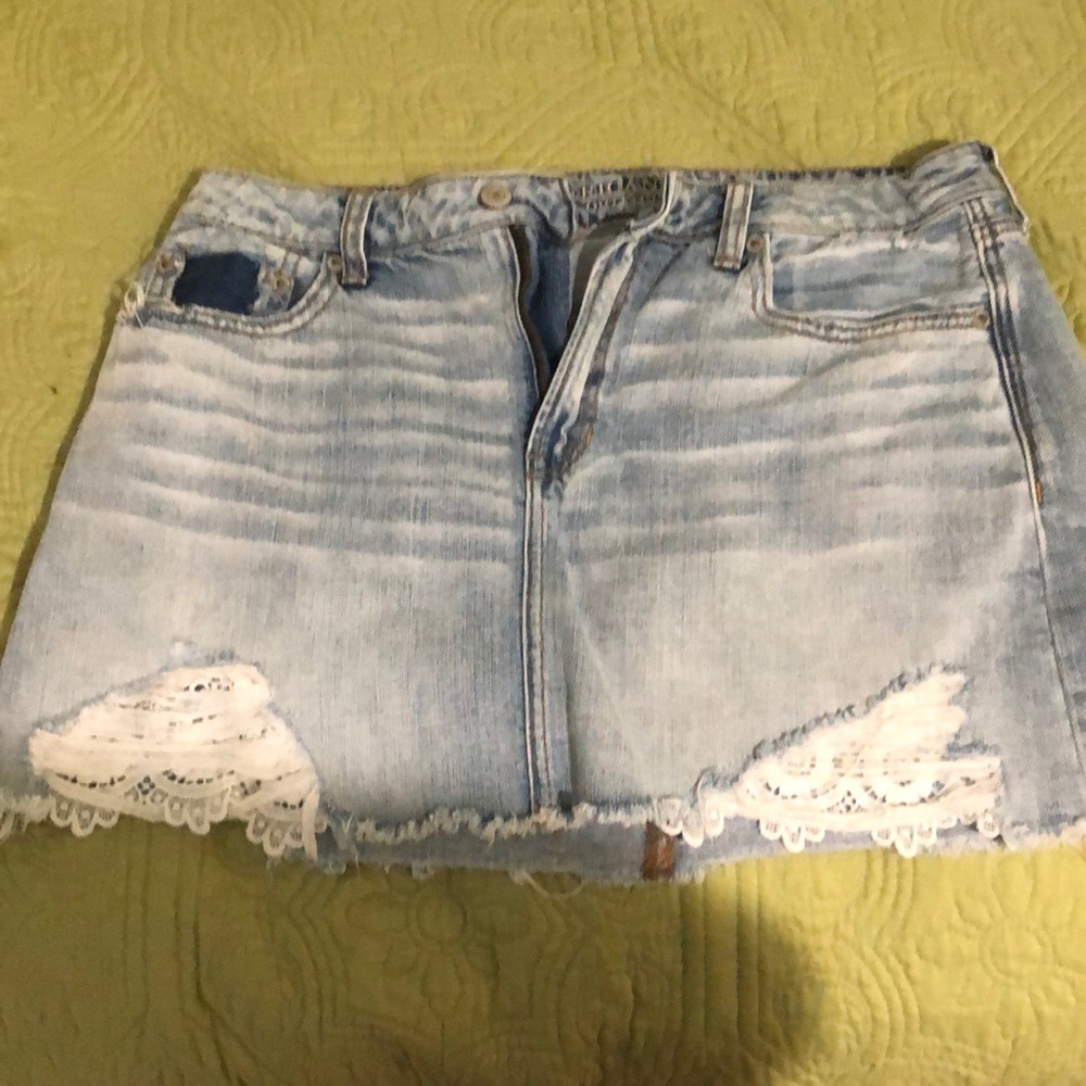 American Eagle Distressed Jean Skirt